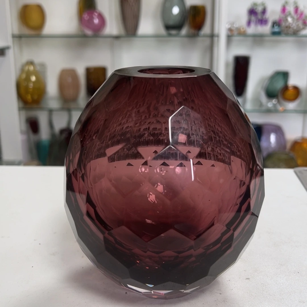 幻彩琉璃花瓶纯手工痕迹高度16