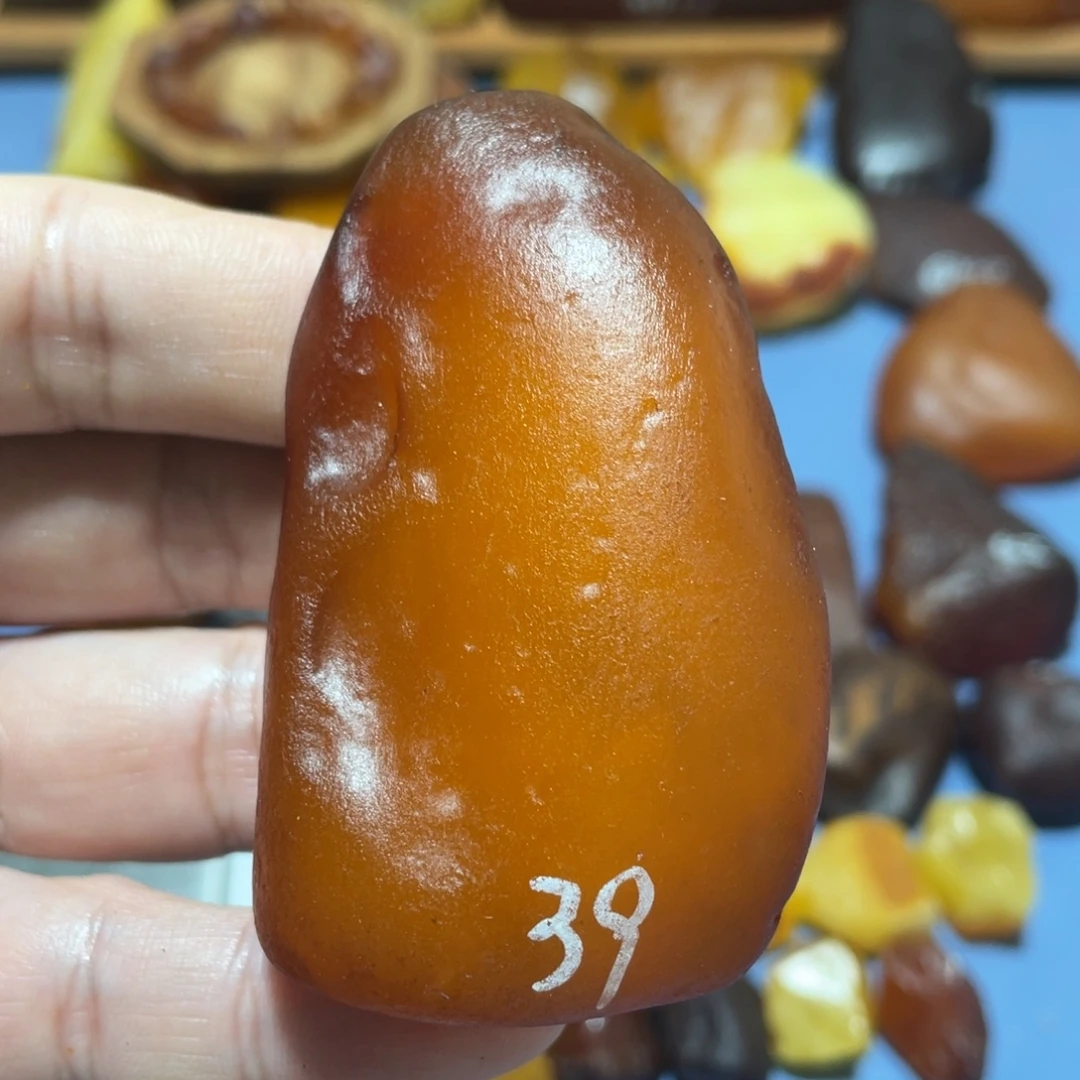 定制蜜蜡未镶嵌原皮手把吊坠