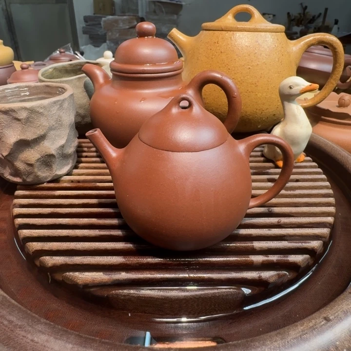 紫砂茶杯底槽清无添加140cc