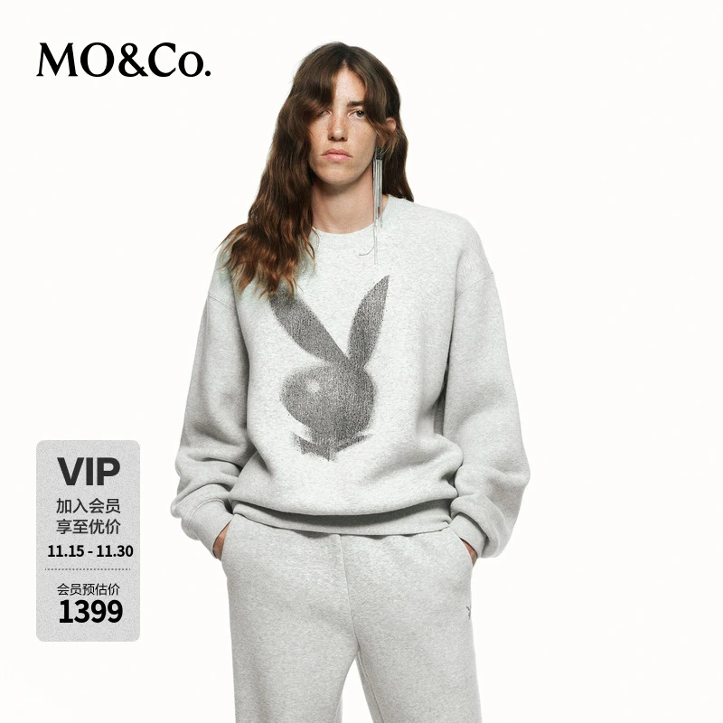 【NOIRxPLAYBOY联名】MOCO卫衣冬重工羊毛拉绒MBD4SWS003