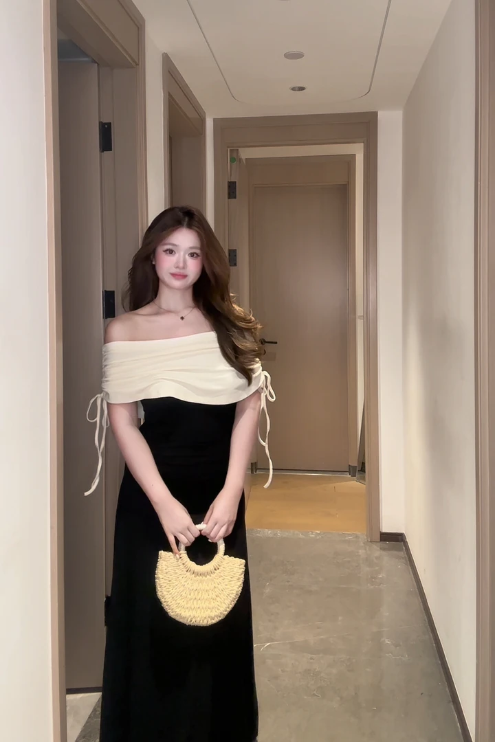 【断码清】定制设计款假两件褶皱设计掐腰巨显瘦轻奢风夏季长款