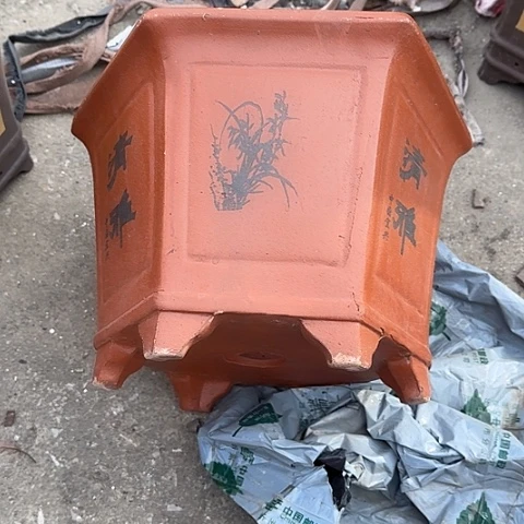 紫砂宜兴紫砂32红清雅六方