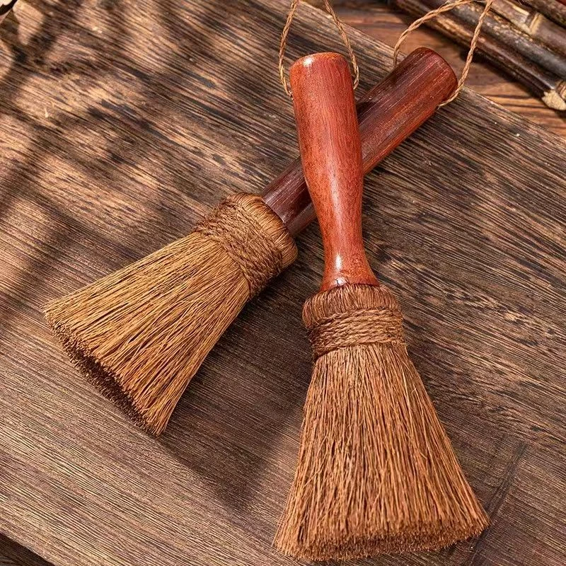 棕色锅刷刷子不沾油手工不粘油不粘锅油刷软毛木柄挂绳