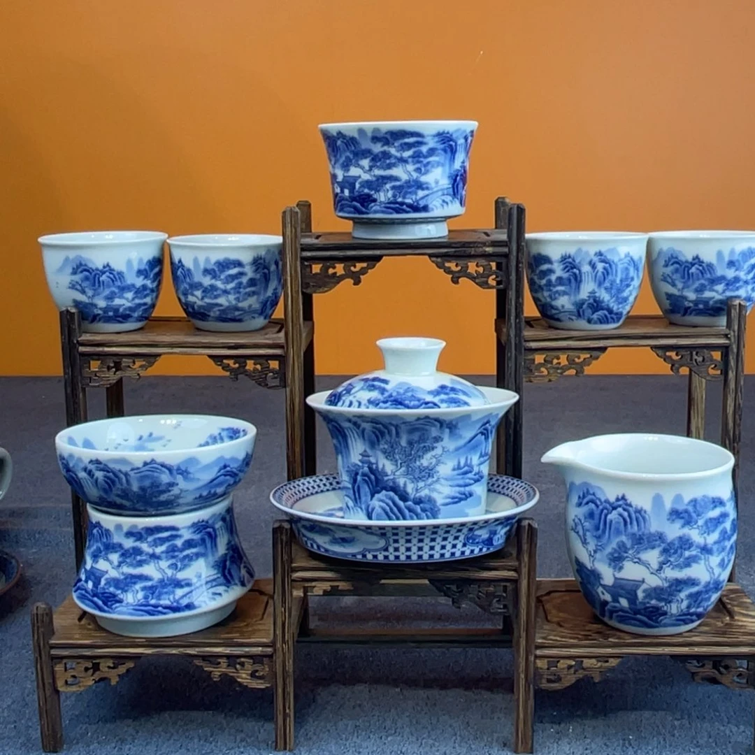 景德镇陶瓷青花八件套