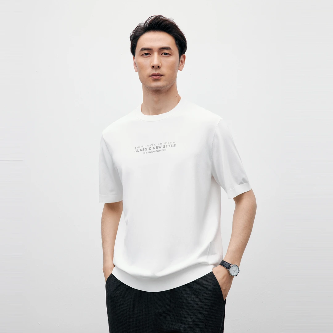 【窦骁代言】MM麦檬男装圆领短袖宽松字母休闲T恤9F3200882