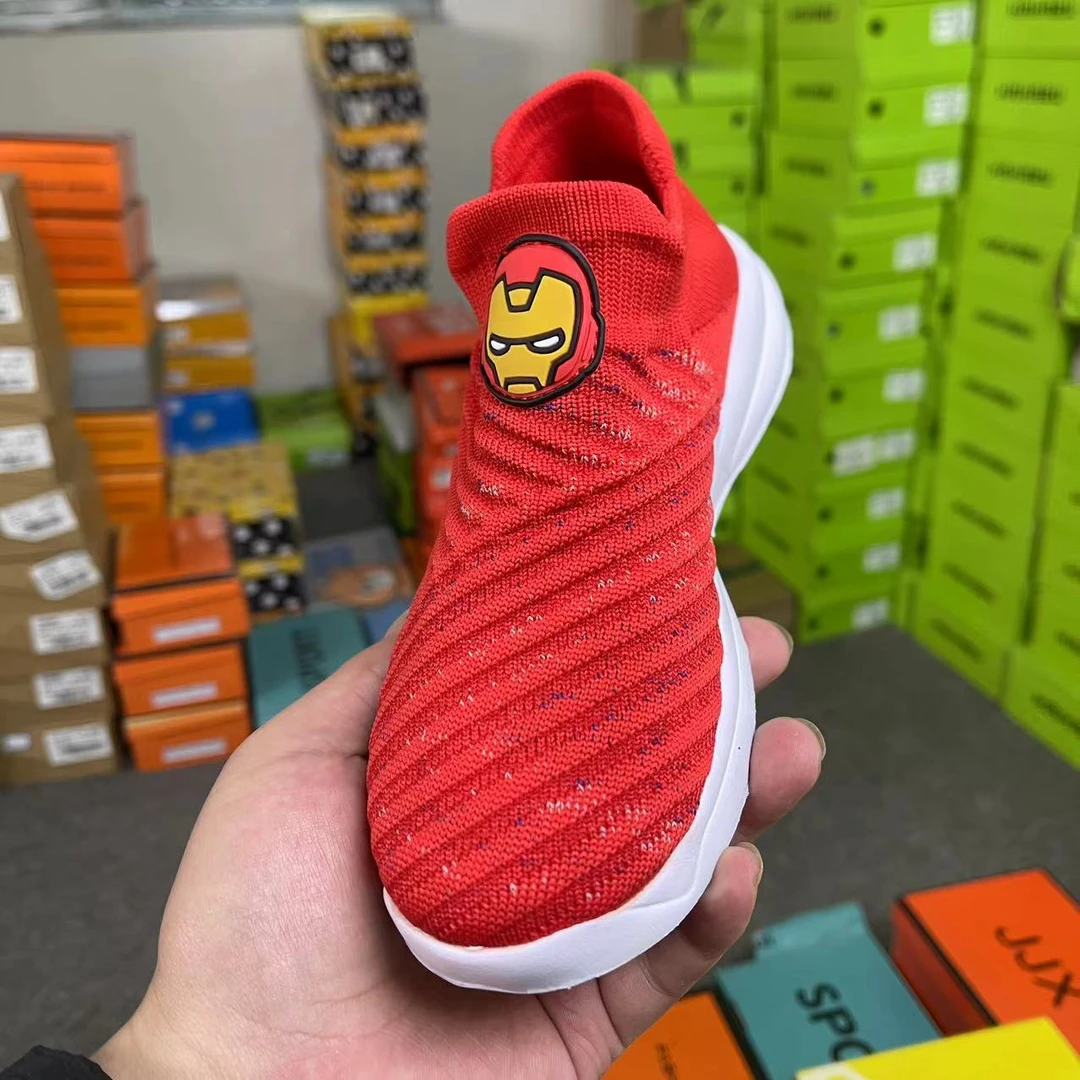 015儿童飞织超级英雄袜子鞋超轻透气时尚