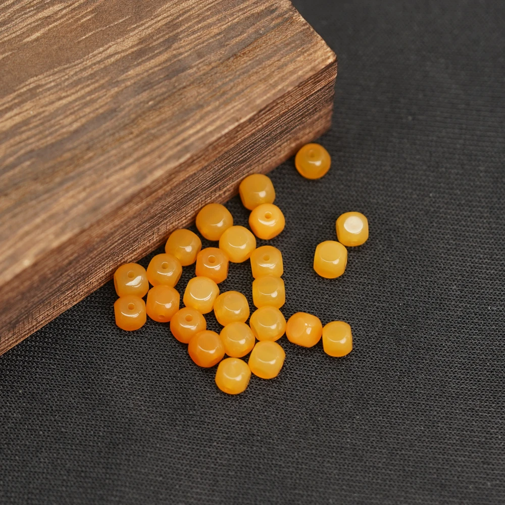 【发2颗】缅黄散珠DIY文玩珠宝MH4