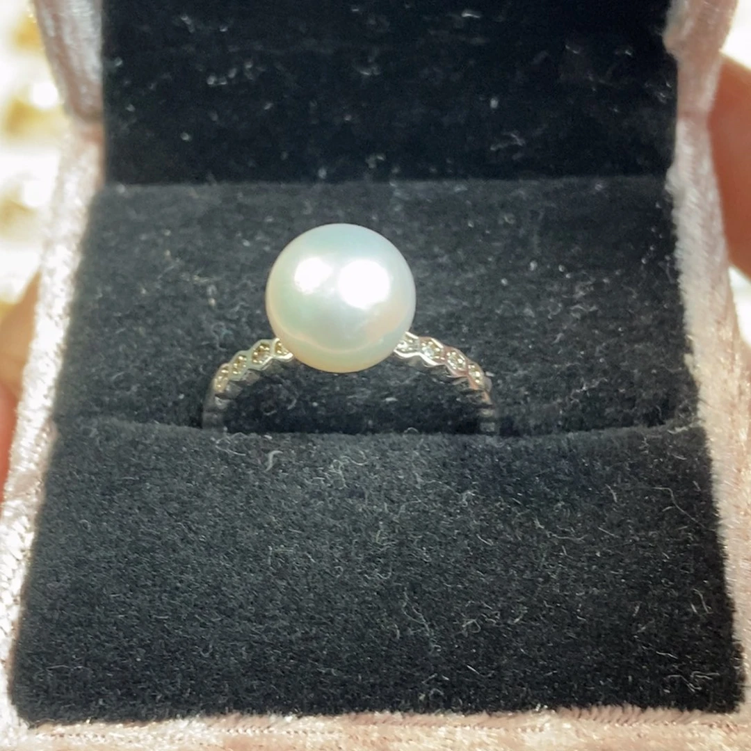 海水珍珠戒指银S925镶嵌