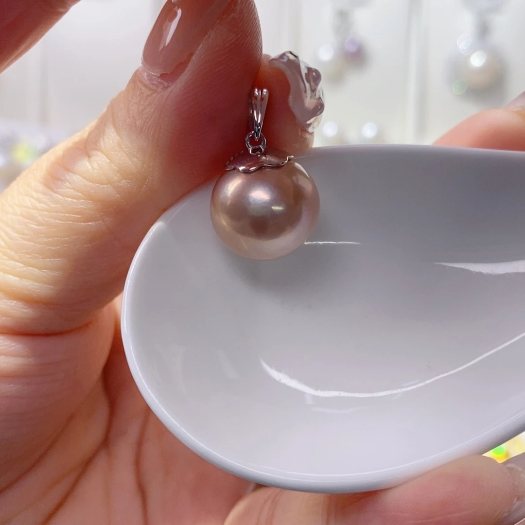 淡水珍珠吊坠(赠链)银S925镶嵌