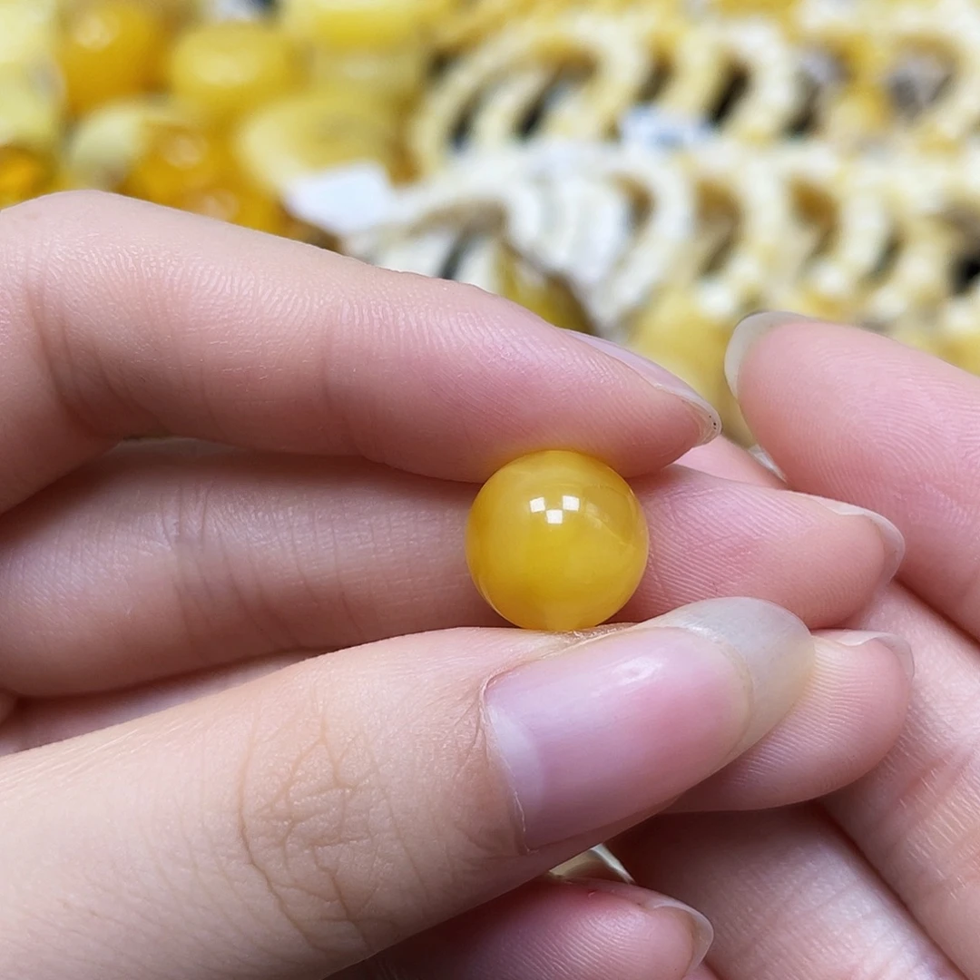 裸石蜜蜡未镶嵌圆珠11.4mm瑕