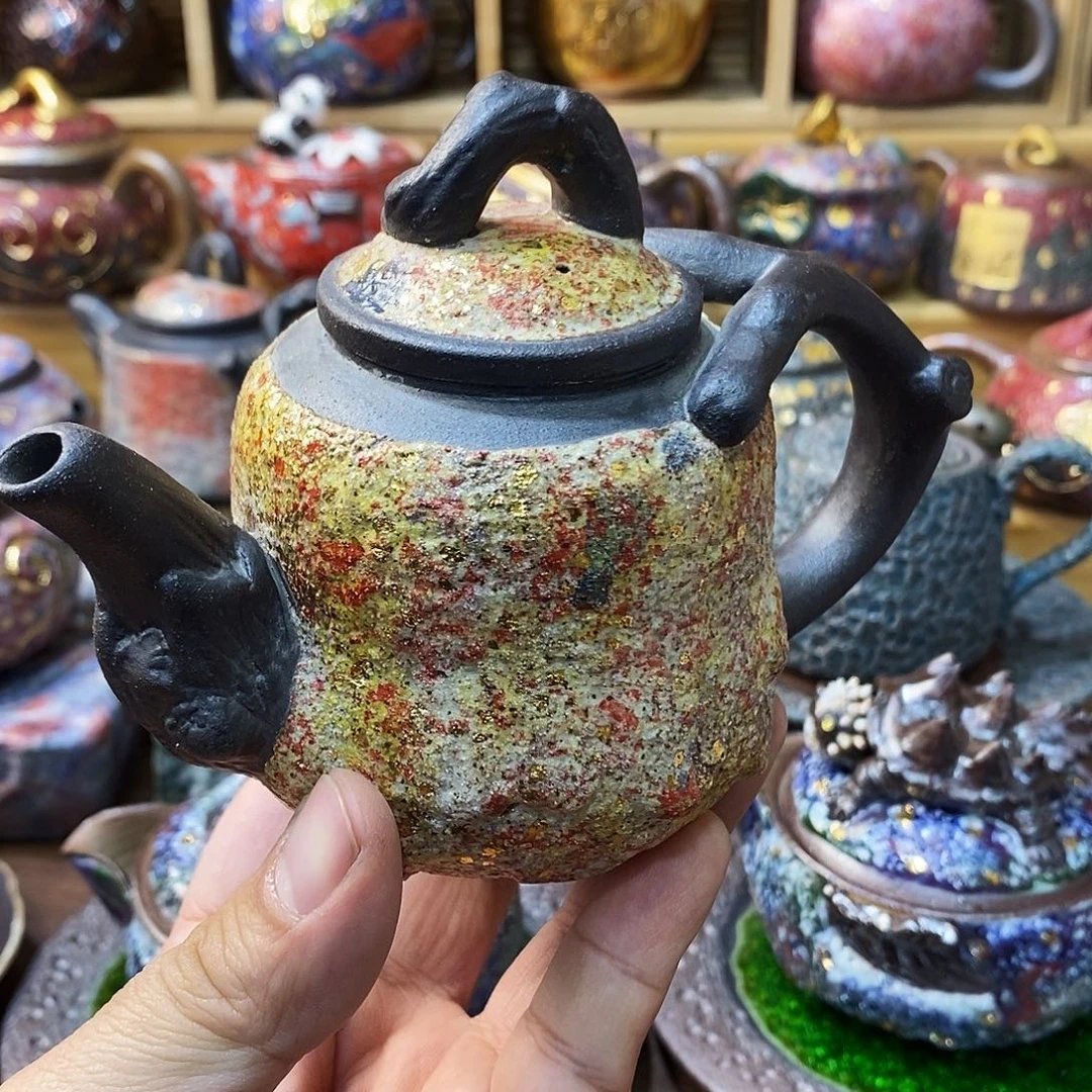 粗陶志野柴烧茶器