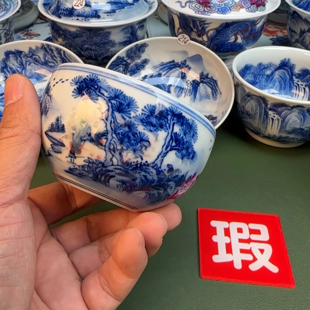 纯手工纯手绘茶具石头开片254