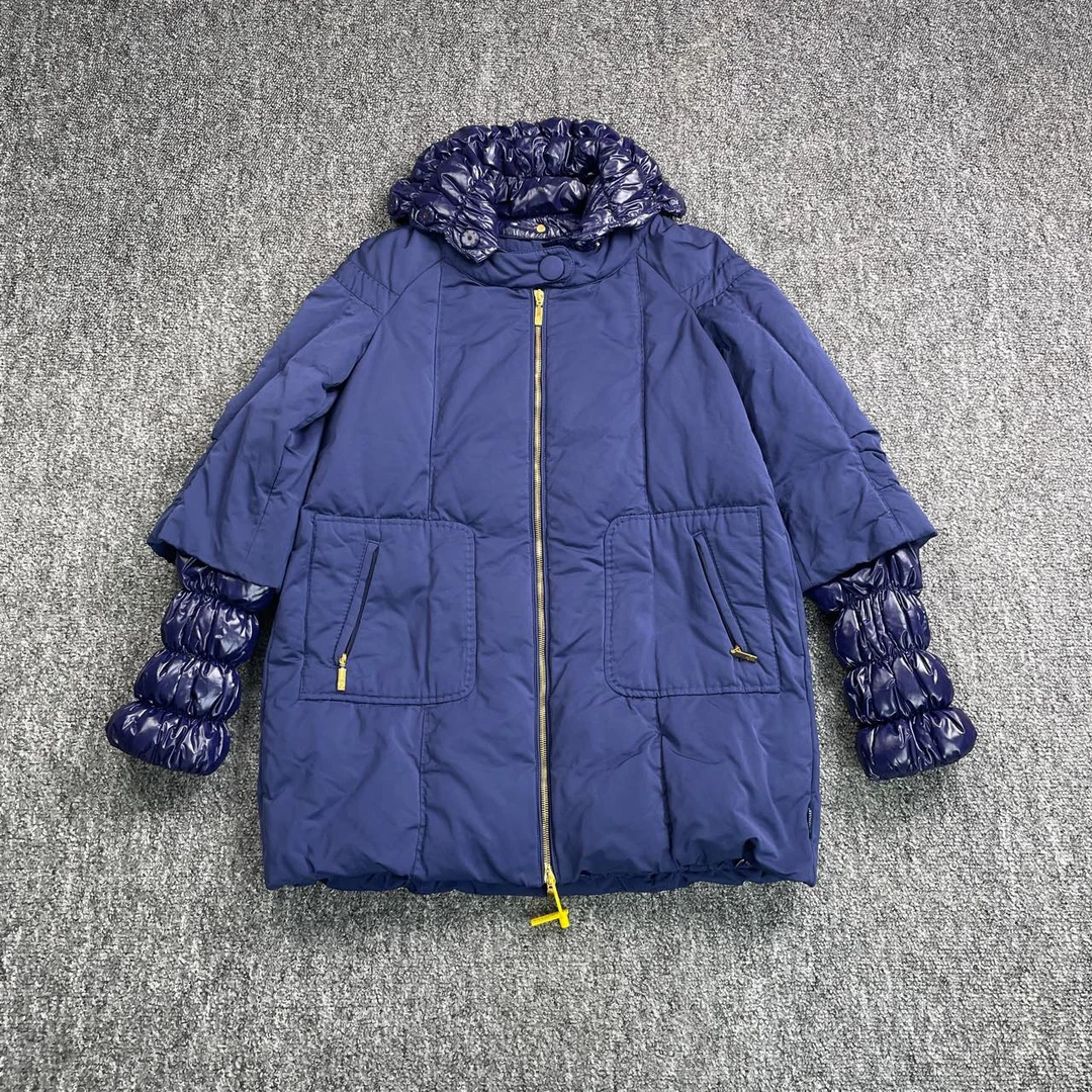 95新 MONCLER 7923/Moncler 蓝色拼接羽绒服外套/0码/98新