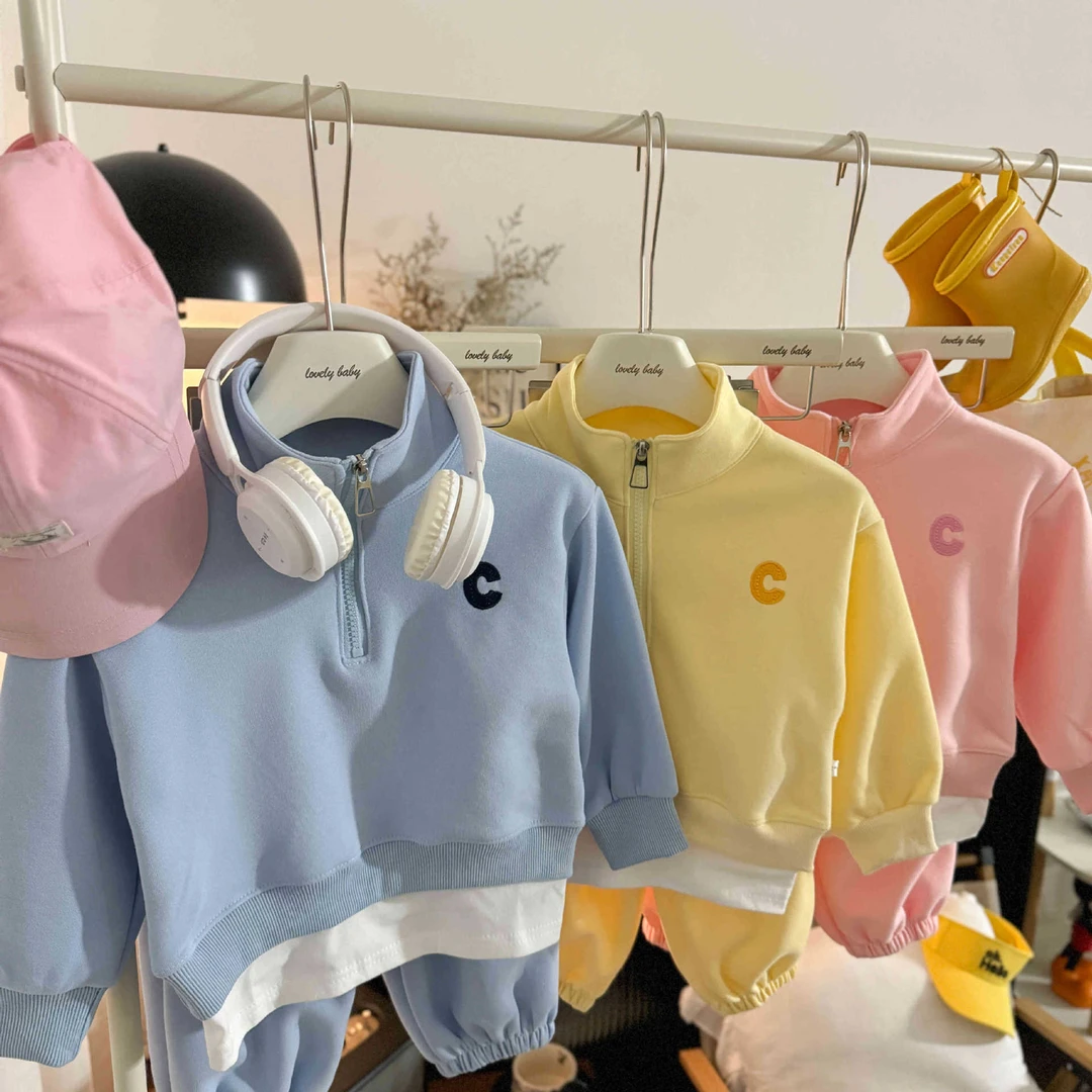 儿童运动卫衣套装2025春秋新款韩版洋气卫衣男童女童卫裤俩件套潮