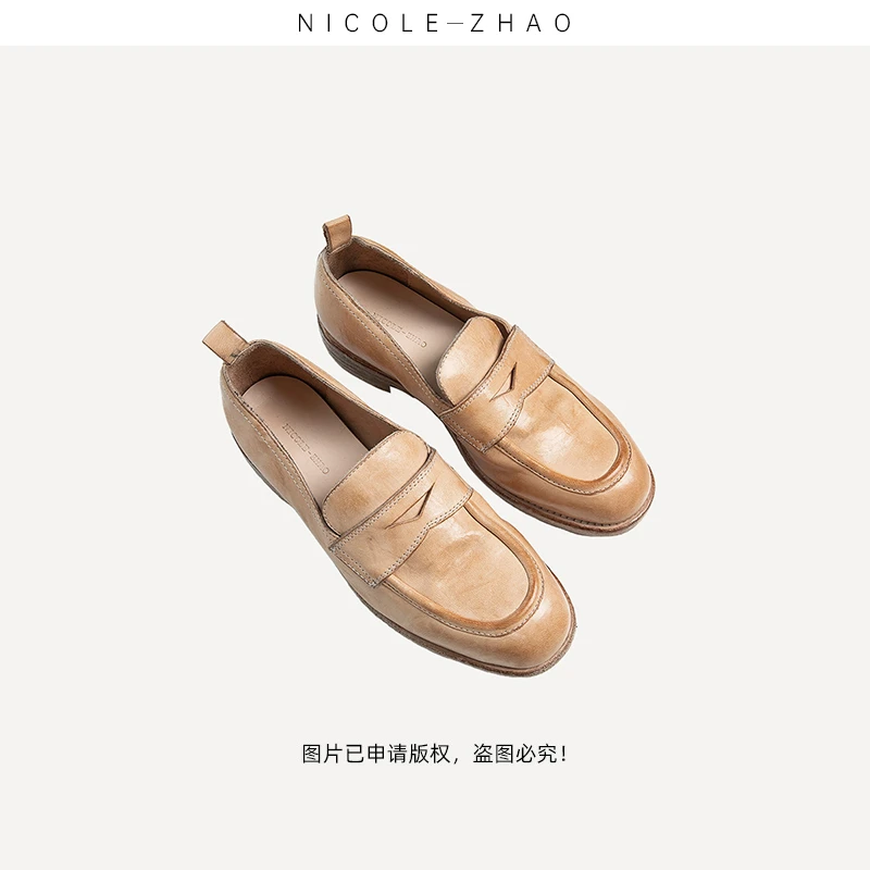 NZ4057【贵姐NICOLE】限量高端设计师时尚低帮鞋马鞋皮鞋