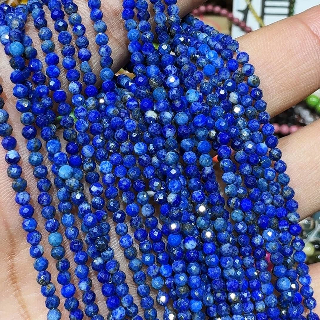 玛瑙/玉髓未镶嵌珠宝半成品青金石切面2.5mm一条