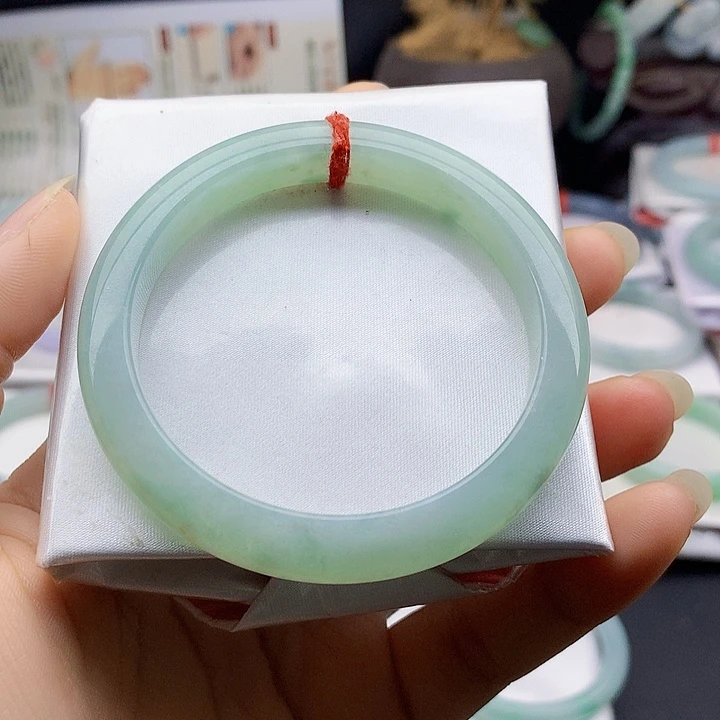 翡翠未镶嵌手镯缅甸天然翡翠A货55.8