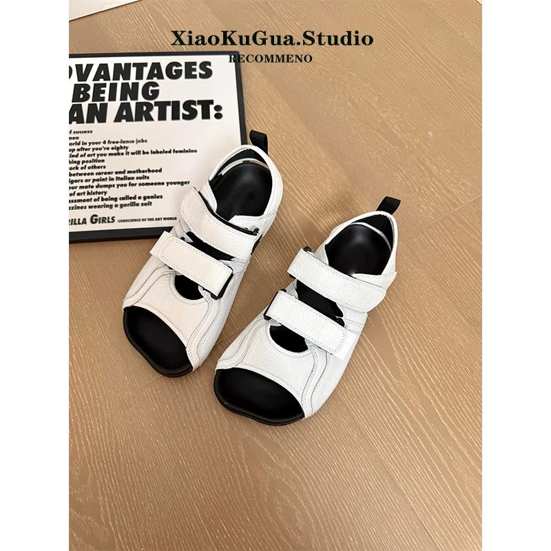 魔术贴勃肯凉鞋女款2025新款夏季外穿厚底歪头透气罗马凉鞋沙滩鞋