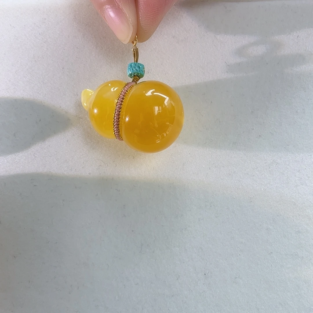 蜜蜡颈饰18K金镶嵌