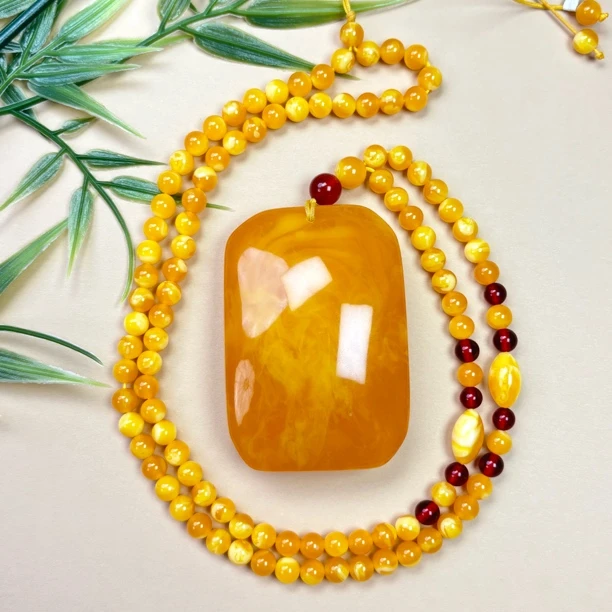 W130 古巴新蜜 蜜糖红大无事牌珠珠链6mm