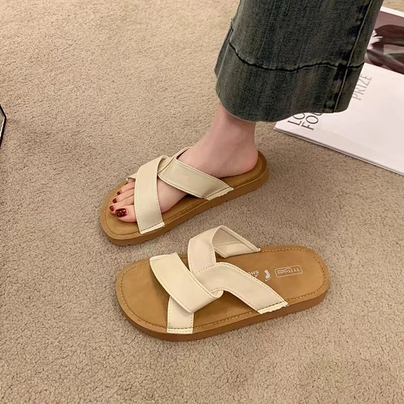 Z888-2-拖鞋女外穿2025新款夏天女款鞋子网红百搭软底一字凉拖鞋