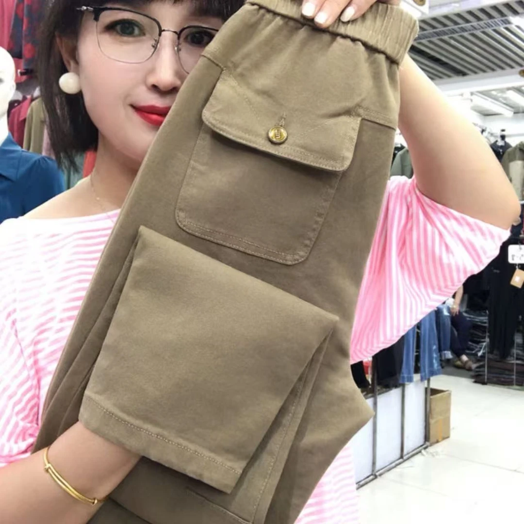 2025秋冬新款小个子高腰洋气哈伦裤女百搭九分裤休闲裤小脚萝卜裤