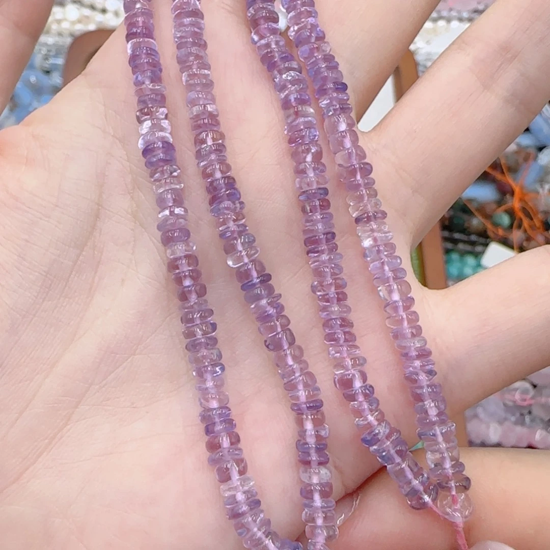 玛瑙/玉髓未镶嵌珠宝半成品薰衣草紫水晶隔片一条