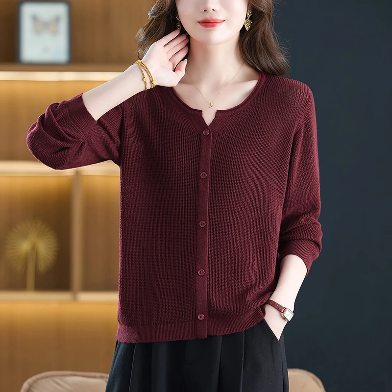 秋装新款打底衫女薄款内搭洋气减龄针织衫2025年新款妈妈好看毛衣