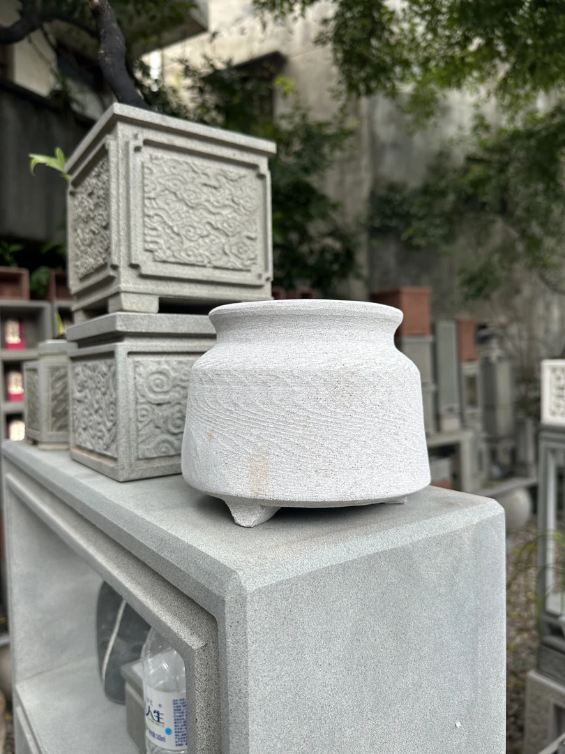 天然小口径白石圆盆