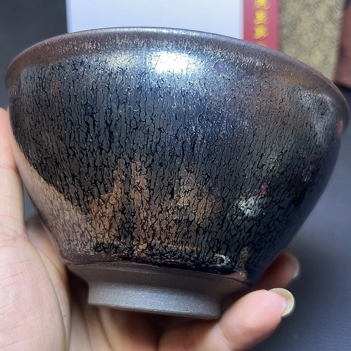 马***龙茶盏建盏油滴点茶