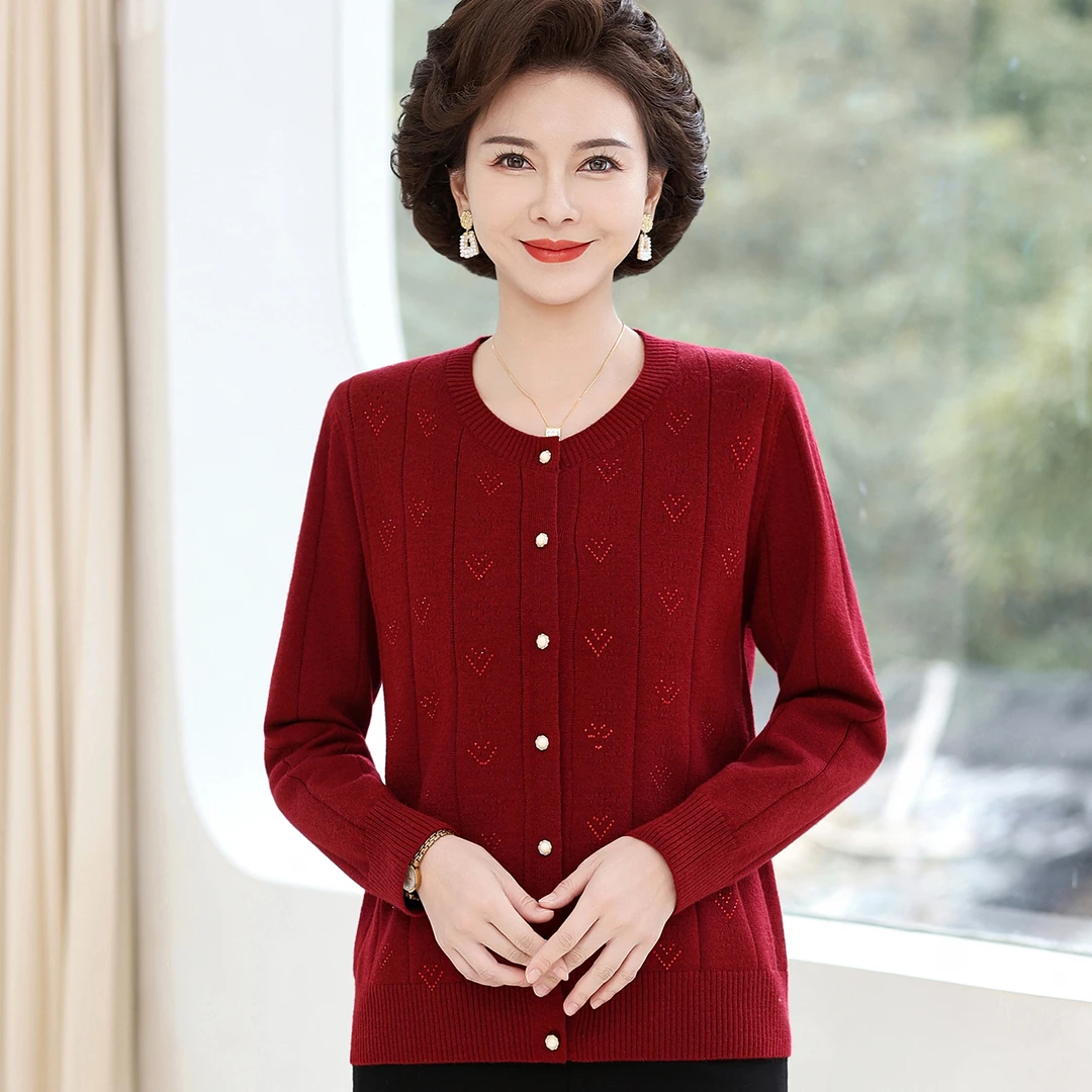 2025新款针织开衫中老年妈妈装气质洋气春秋款.326