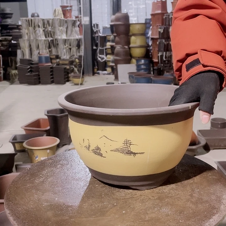 红陶宜兴紫砂花盆003