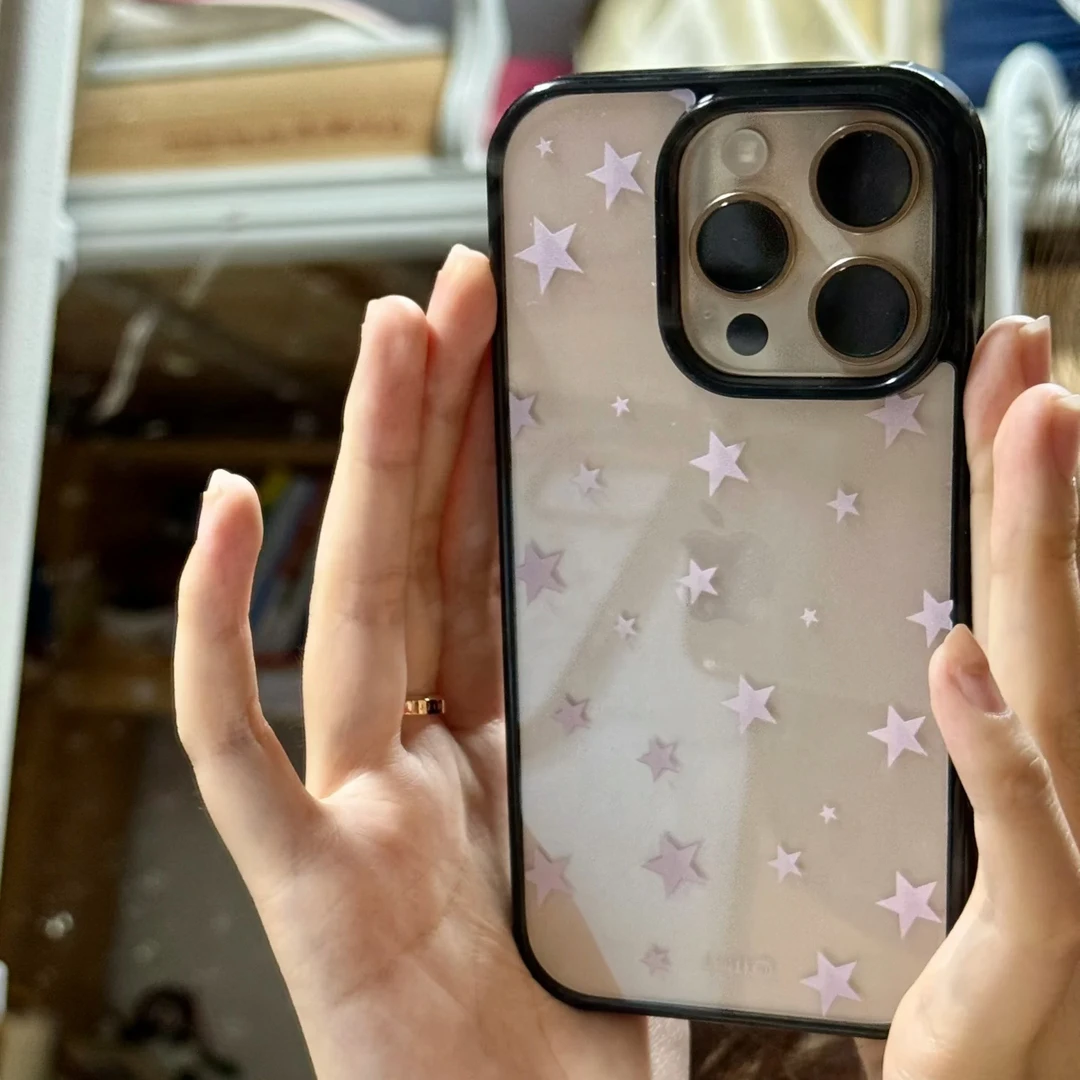 粉星星适用苹果15Pro手机壳13硅胶XSMax/xr/12女16/14p套8P