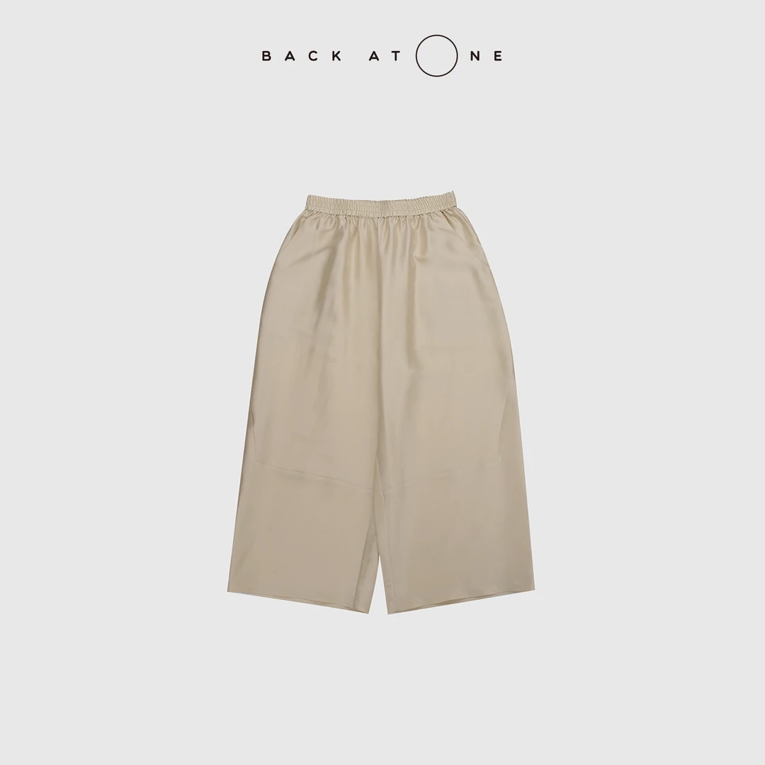 BackAtOne"微光云游"休闲简约版香槟色松紧腰裤子 BFS-2BI212Q-K