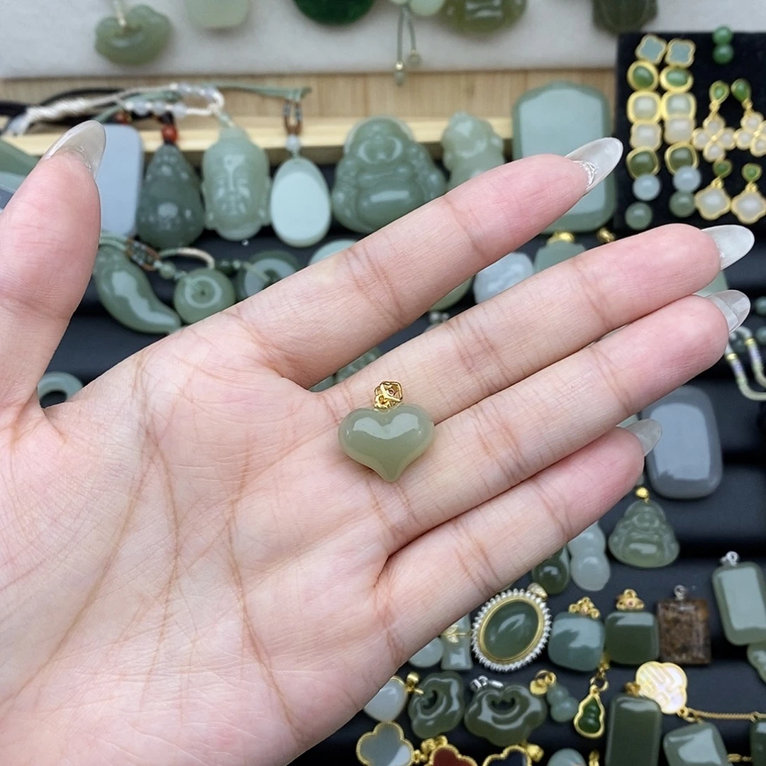 吊坠(不含链)银S925镶嵌和田玉
