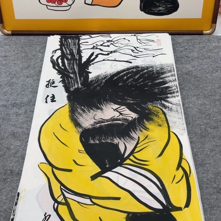 国画手绘禅意画一物一拍