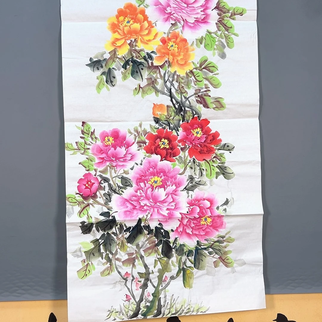 国画795 花鸟和蝴蝶在空中