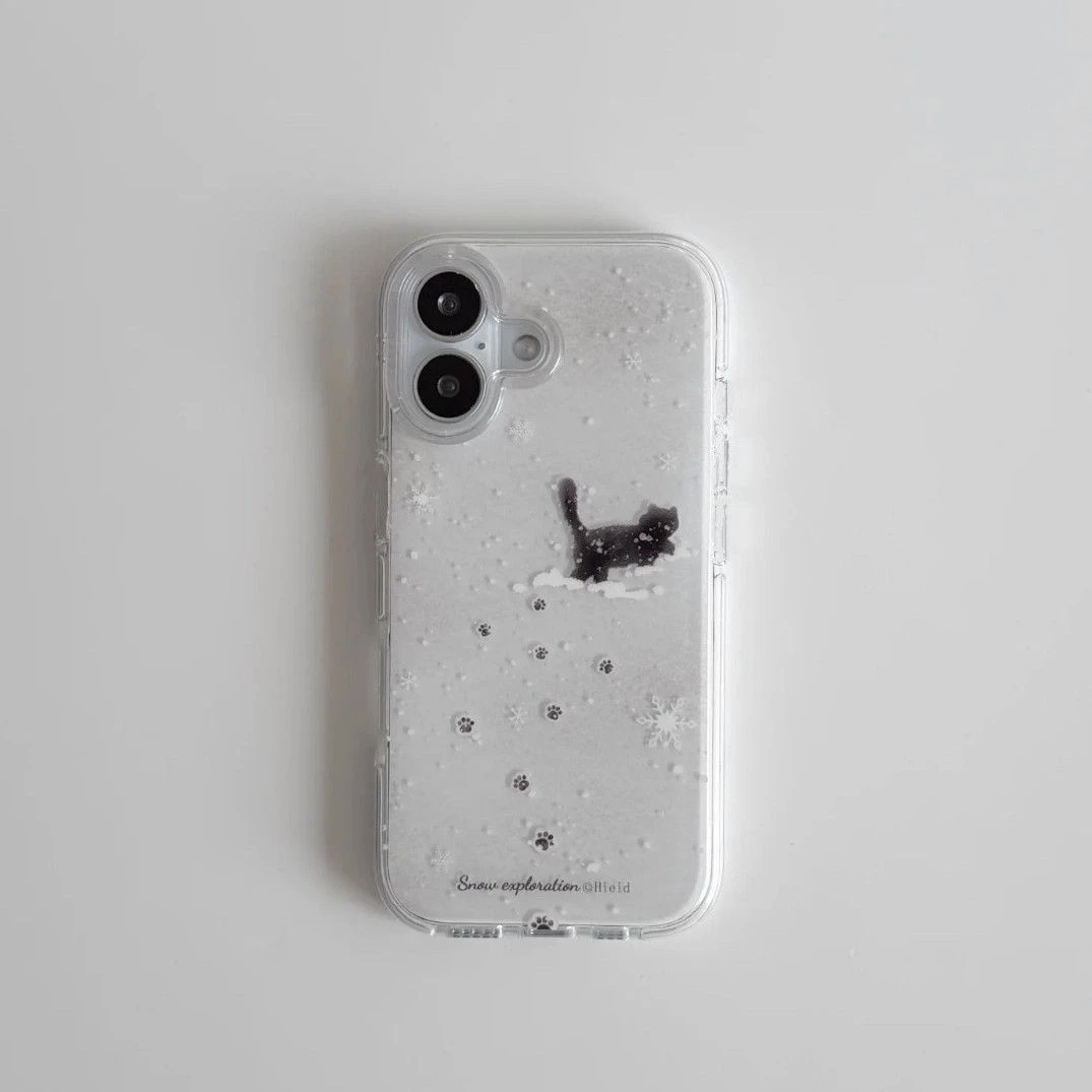 雪地猫咪适用苹果17PROMAX手机壳IPHONE16PRO/15/14/13/12套xs