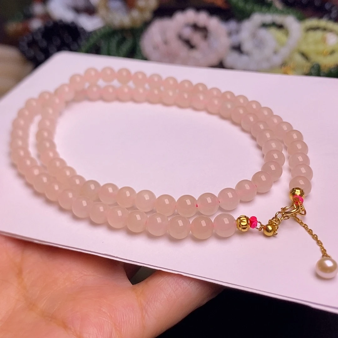 和田玉未镶嵌颈饰老矿料浓藕粉锁骨链6m