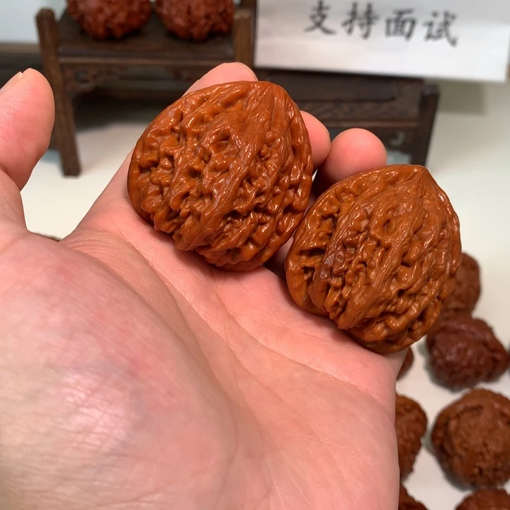 稻***香桃核吊坠虎头王瑕疵WCH#00#