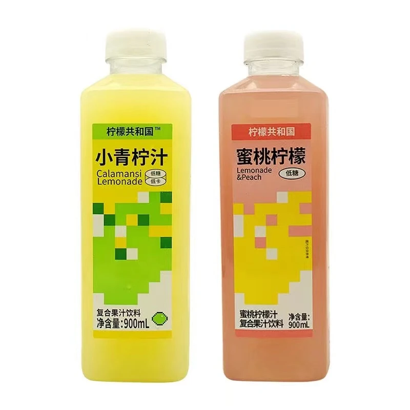 【25年6月24到期】2瓶柠檬共和国蜜桃柠檬汁小青柠汁900ml