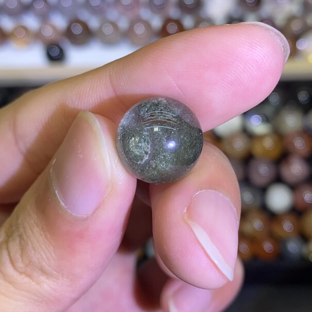 水晶珠宝半成品未镶嵌9绿幽灵山水13.8