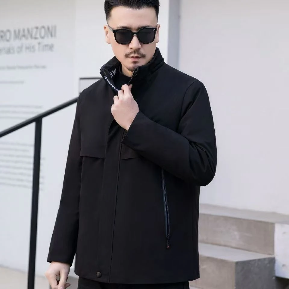 2025新款男士派克服短款真皮真毛可拆卸休闲商务外套冬季保暖