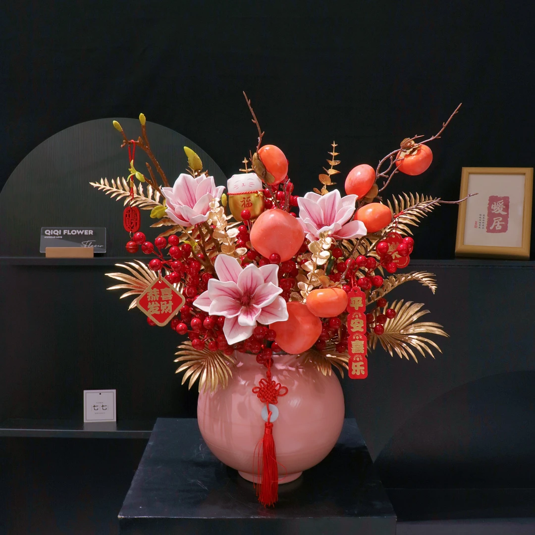 【1帮1】一对陶瓷瓶+材料包不含配件仿真花装饰包装材料