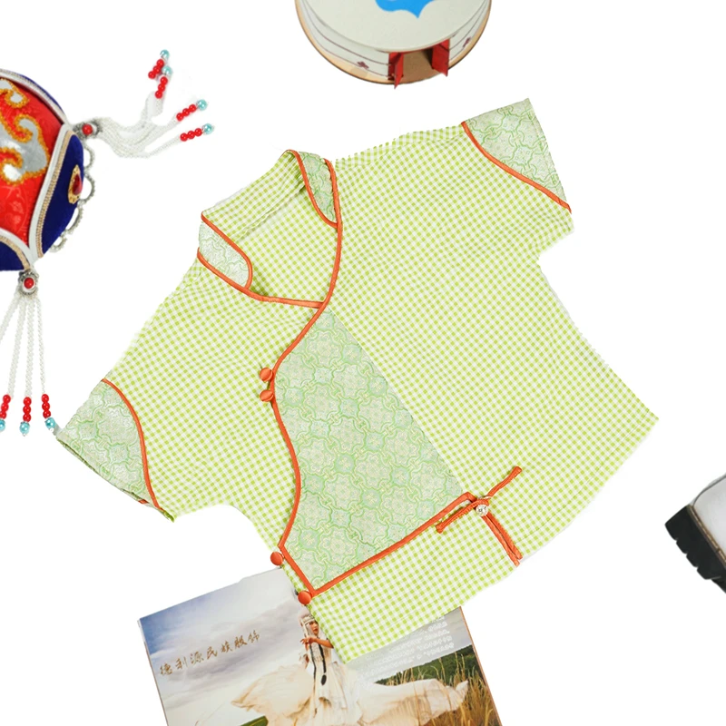 【德利源】男女童同款民族风拼接半袖童装D0551#