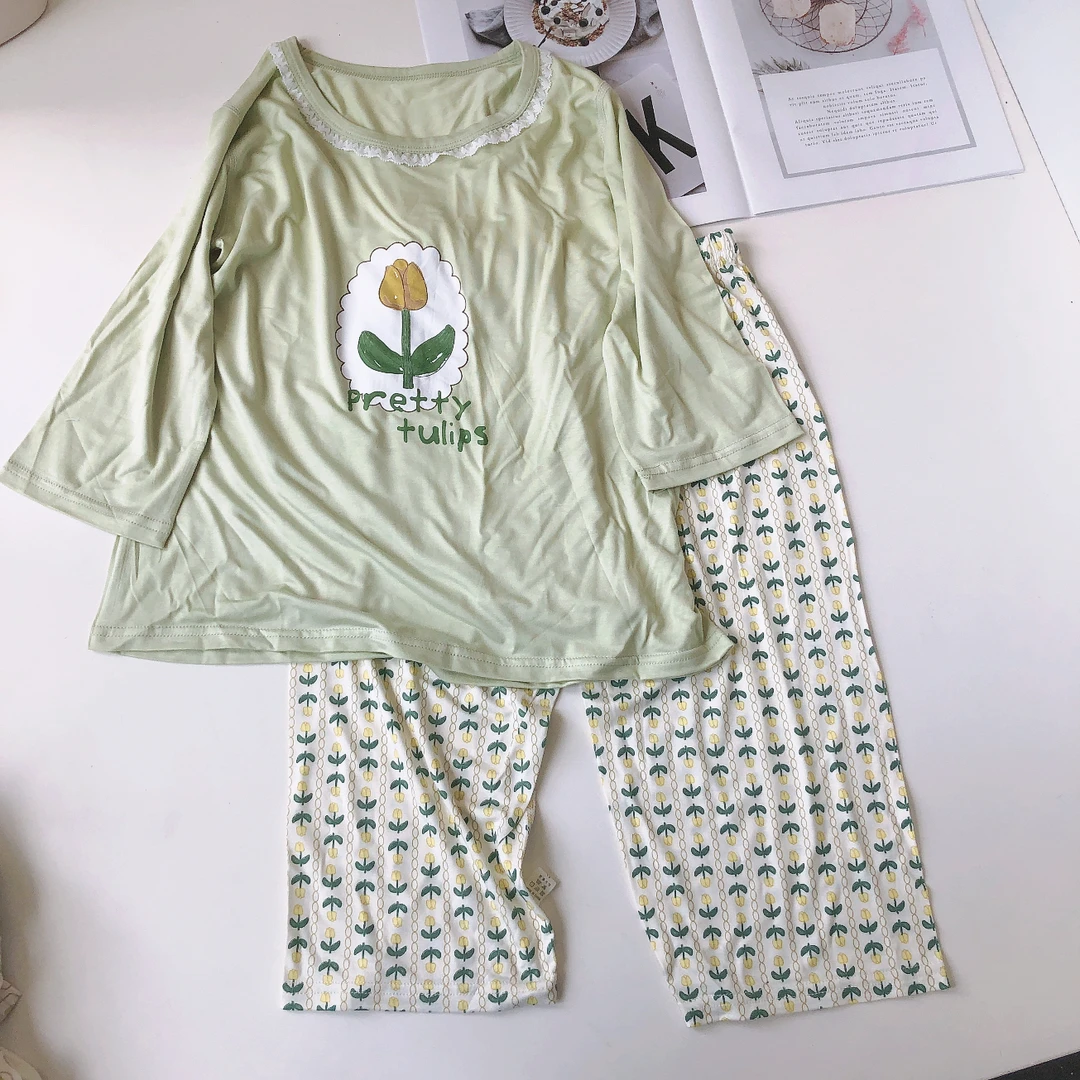 C29新款儿童夏季小丸子七分家居套装