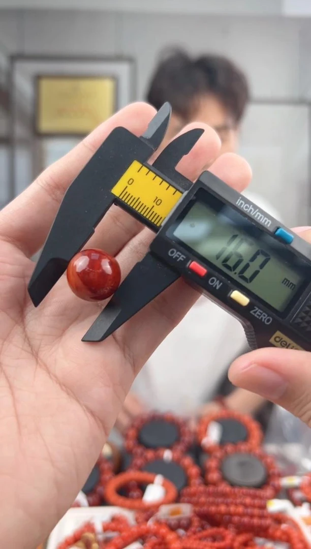 【送福珠宝】牛血四川瓦西老矿火焰纹高货单珠16MM