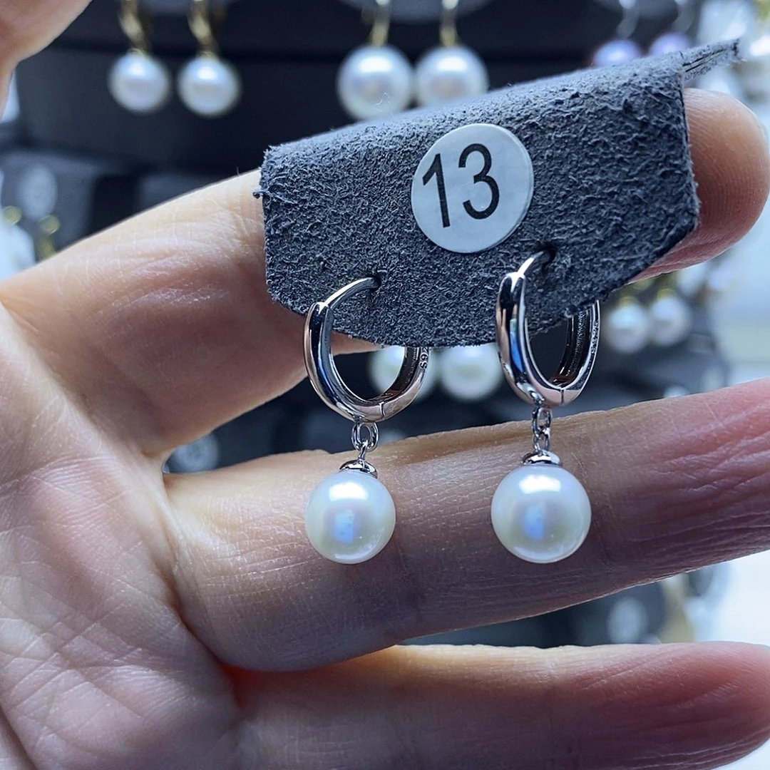 淡水珍珠耳饰银S925镶嵌