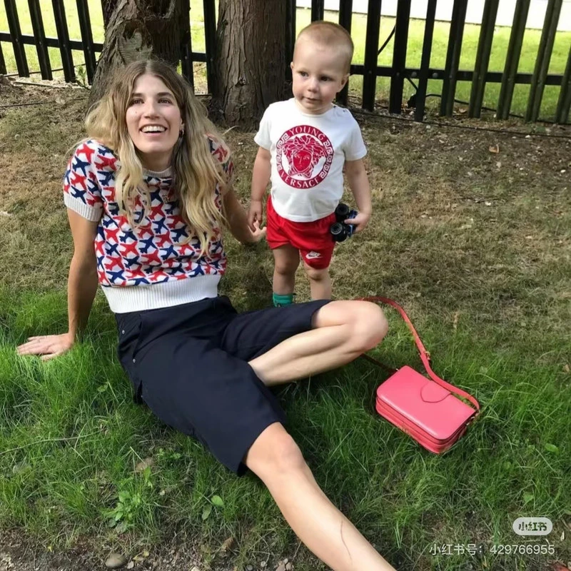 全新未使用 Chanel/香奈儿  满印针织短袖 蓝红/36