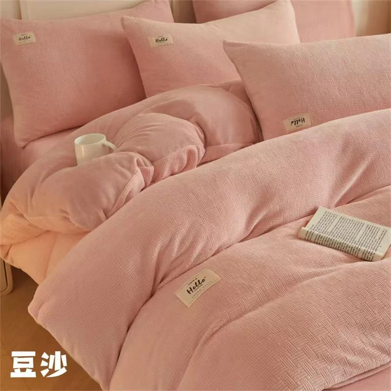 【晴美】简约风加厚牛奶绒四件套-全系列